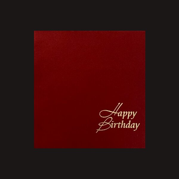 4er Set LUXUS SERVIETTEN deSIGN &quot;Happy Birthday&quot; 40x40 cm f&uuml;r extravagantes TischStyling