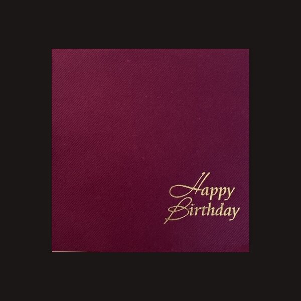 4er Set LUXUS SERVIETTEN deSIGN &quot;Happy Birthday&quot; 40x40 cm f&uuml;r extravagantes TischStyling