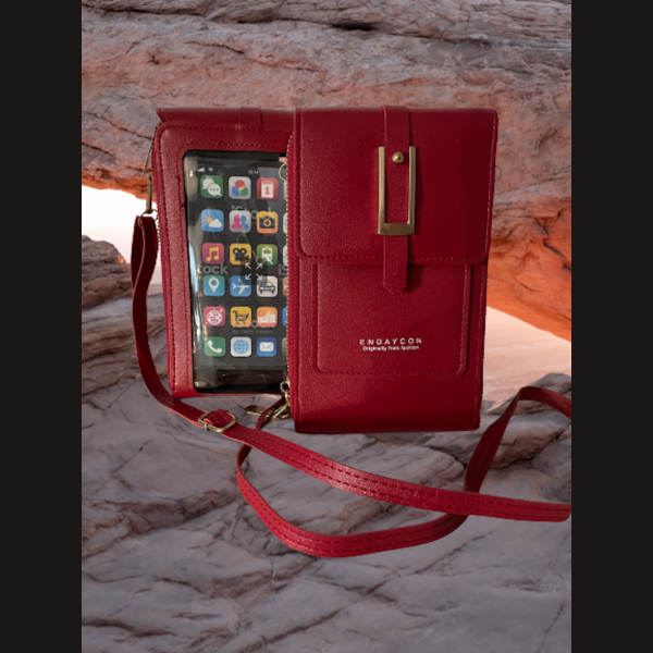 HANDY-BAG Rot mit integriertem TOUCHSCREEN 4 Farben lieferbar