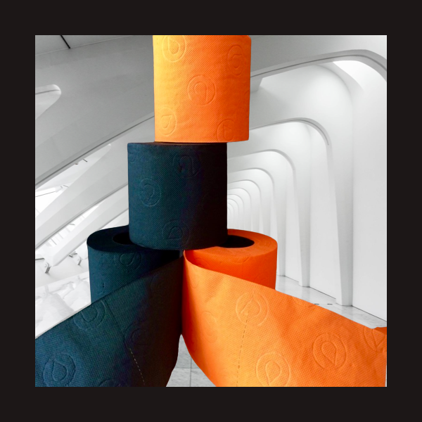 SuperTREND deSIGN WC Papier im Magic MIX SCHWARZ &amp; ORANGE 3-lagig - Color your Life