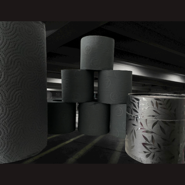 VIVA SCHWARZ Luxury - 3er Set WC Papier &amp; XXL Handtuch-/K&uuml;chenrolle &amp; Zupfbox