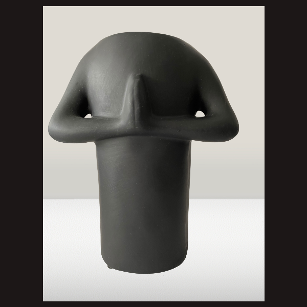DAS BESONDERE VASEN-STYLING  schwarz Keramik H 23 cm