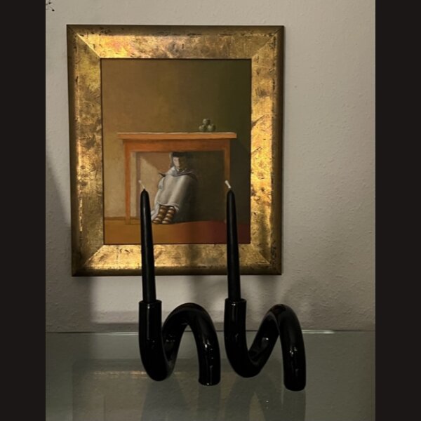 ULTRA COOLER deSIGN Kerzenhalter aus schwarzem Glas in S-Form - der Inbegriff von cool &amp; chic