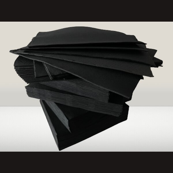 GLAMOUR SERVIETTEN 100 St.  in edlem schwarzen deSIGN  mit Super Soft Touch Komfortgr&ouml;&szlig;e 38 x 38 cm