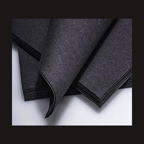 GLAMOUR SERVIETTEN 100 St.  in edlem schwarzen deSIGN  mit Super Soft Touch Komfortgr&ouml;&szlig;e 38 x 38 cm
