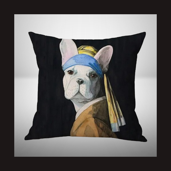 TIERISCH STYLISCHES Deko Kisse im Animal deSIGN &quot;Lady Dog&quot; 45 x 45 cm LeinenOptik