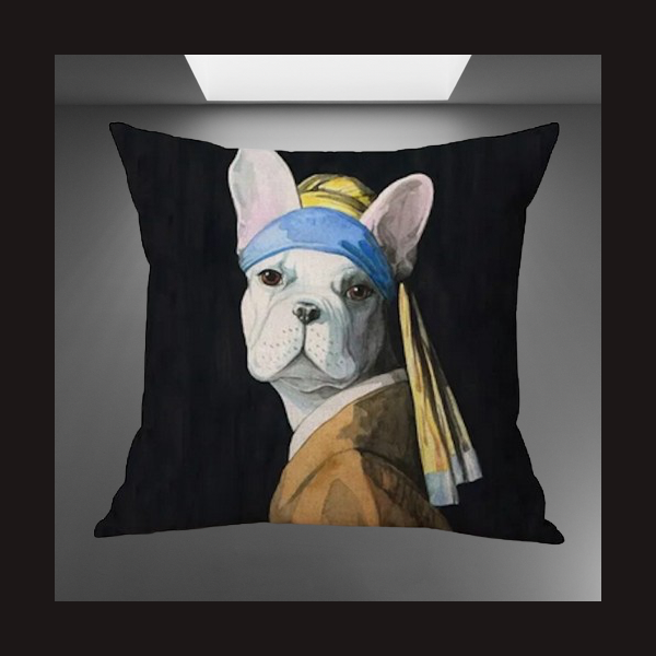 TIERISCH STYLISCHES Deko Kisse im Animal deSIGN &quot;Lady Dog&quot; 45 x 45 cm LeinenOptik
