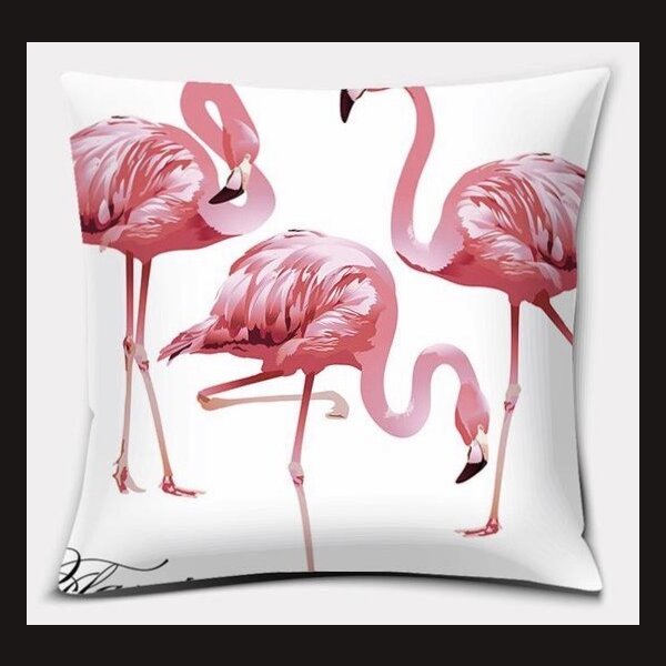 JungleART Collection Deko Kissen deSIGN  &gt;Flamingos&lt; SeidenOptik 50x50 cm
