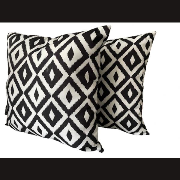OUTDOOR KISSEN 2er Set GeometricART black &amp; white 45 x 45 cm wasserabweisend