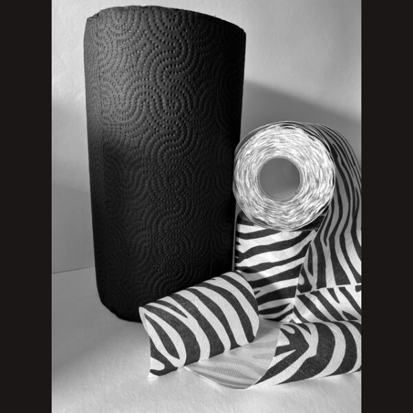 ZEBRA deSIGN WC-Papier &amp; Glamour SCHWARZE Handtuchrolle XL - 3er Luxury Set