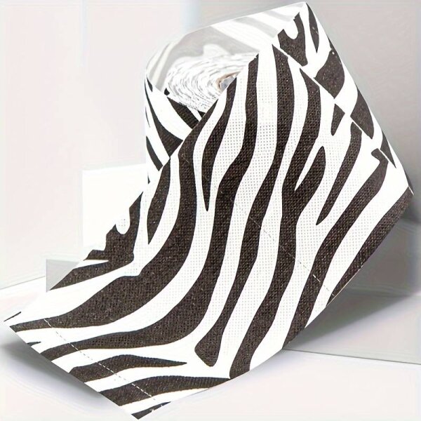 ZEBRA deSIGN WC-Papier &amp; Glamour SCHWARZE Handtuchrolle XL - 3er Luxury Set