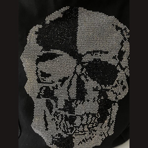 EXTRAVAGANTER SHOPPER in Schwarz mit glitzerndem SKULL deSIGN