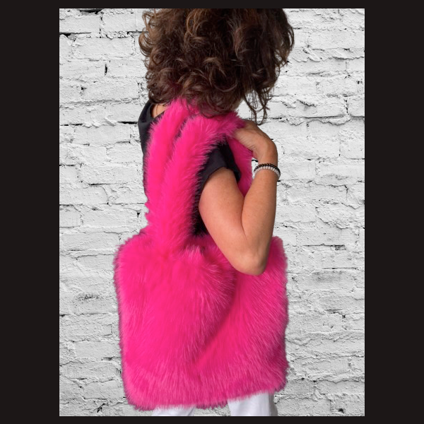 SUPER TREND Faux Fur SHOPPER in mega stylischem PINK