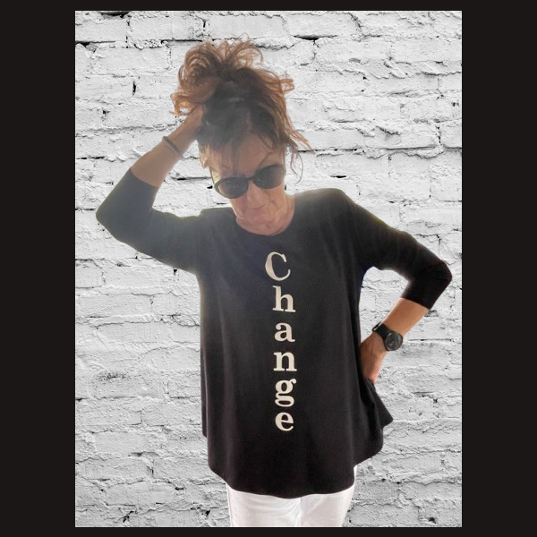 CHANGE it! Edel Shirt deSIGN &quot;CHANGE&quot; Schwarz mit Wei&szlig;en Lettern