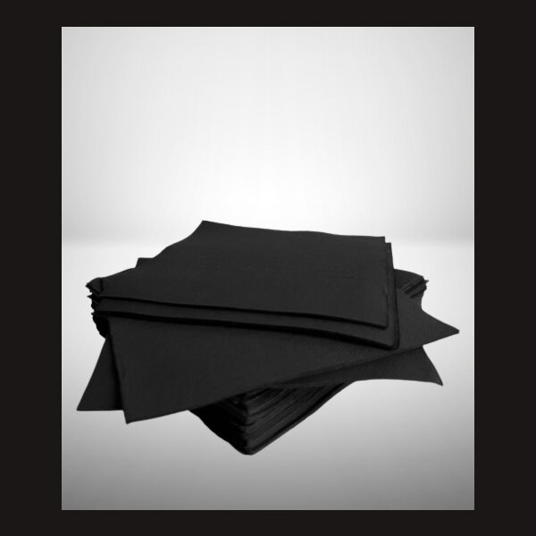 TableART in Schwarz 40 Glamour Servietten mit Super Soft Touch Komfortgr&ouml;&szlig;e 38 x 38 cm