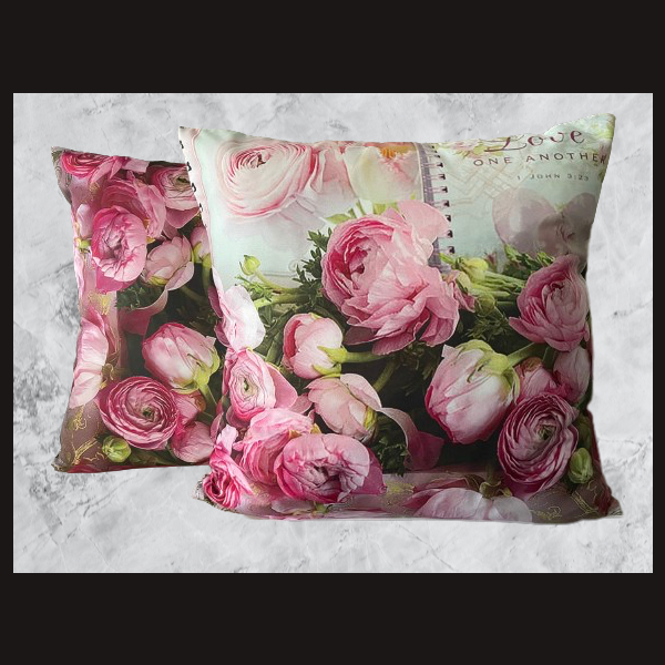 2er Set floralART romantische Deko Kissen  &gt; LoveAnother &lt; SeidenOptik 45x45 cm