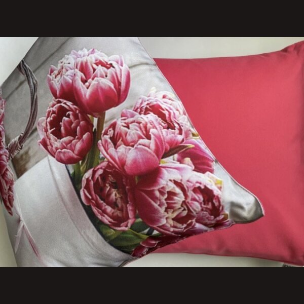 OUTDOOR KISSEN 2er Set florales deSIGN &quot;Tulpen&quot; 45 x 45 cm wasserabweisend &amp; wasserdicht