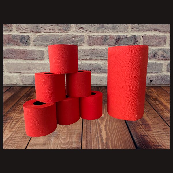 THINK RED! WC-Papier &amp; XXL Handtuch-Rolle - Sexiest Paper on Earth