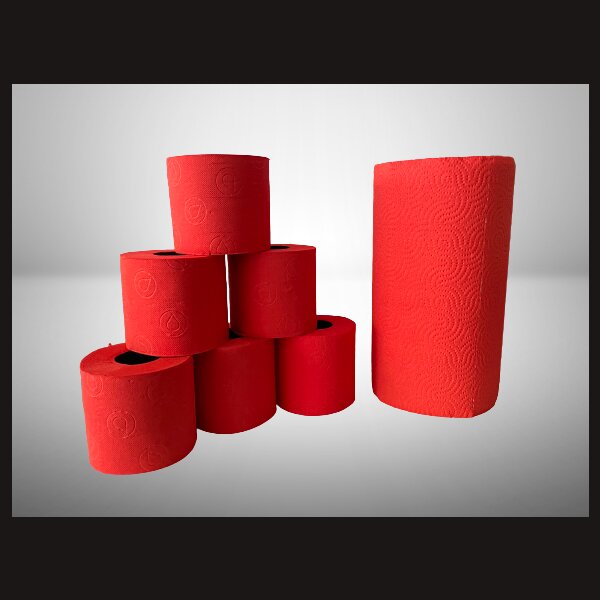 THINK RED! WC-Papier &amp; XXL Handtuch-Rolle - Sexiest Paper on Earth
