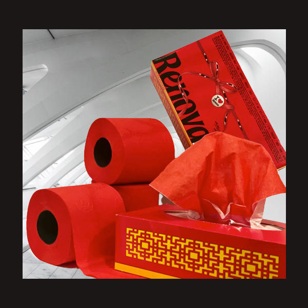 RED Collection deSIGNER WC Papier &amp; 2 Packg. Zupfbox Taschen--/Kosmetikt&uuml;cher