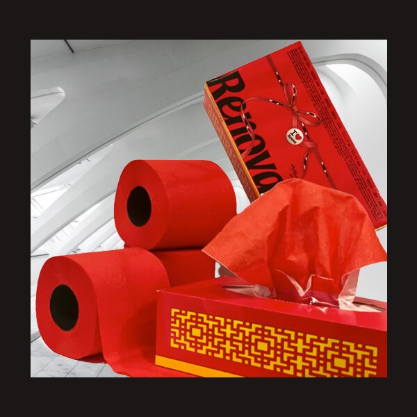 RED Collection rotes deSIGNER Toilettenpapier&quot; &amp; Zupfbox Taschen-/Kosmetikt&uuml;cher