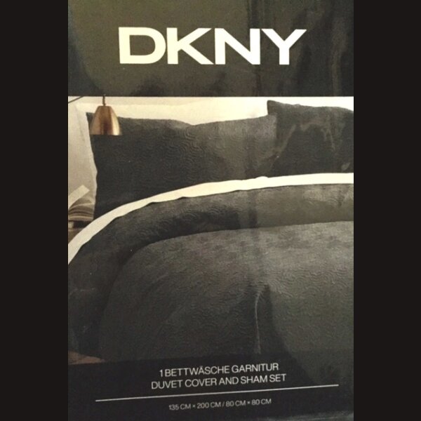 EXQUISITE deLUXE BETTW&Auml;SCHE dunkelgrau by DKNY New York 135 x 200 cm