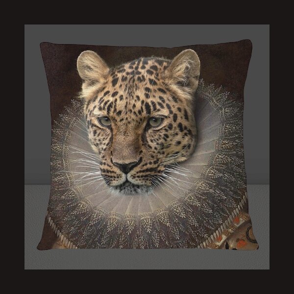 TIERISCH STYLISCHES Deko Kissen im Animal deSIGN &quot;Royal Leopard&quot; 45 x 45 cm SeidenOptik