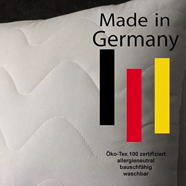6er Set TRAUM-SCH&Ouml;NES Inlett-F&uuml;llkissen, Allergiker geeignet, waschbar, weiss, gesteppt mit Rei&szlig;verschluss &quot;Made in Germany&quot; 50 x 50 cm