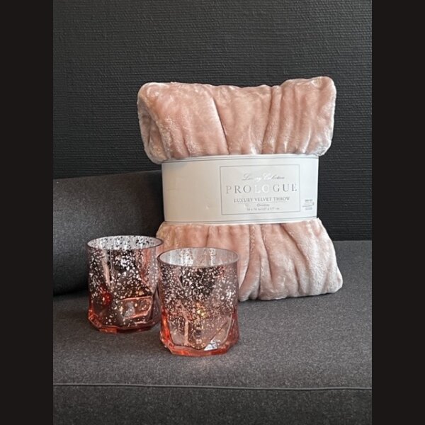 i - LUXURY COLLECTION edel Plaid im eleganten puderrosa Look 127 x 177 cm PROLOGUE