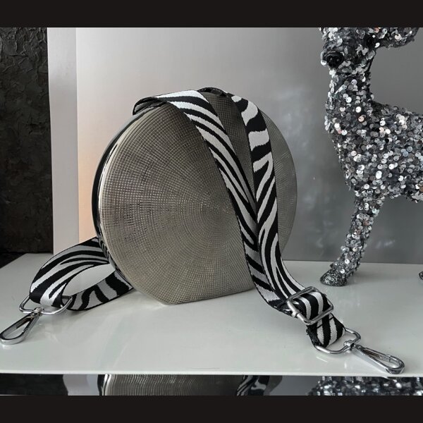MEGA STYLISCHER Schulterriemen breit, verstellbar Crossbody Be Wild! im Zebra deSIGN Schlie&szlig;e black